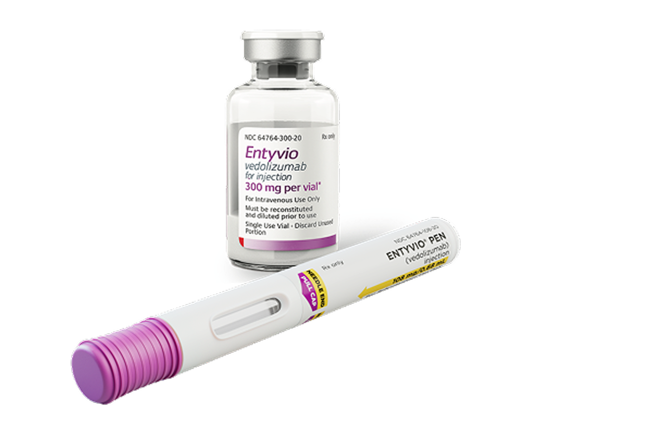 ENTYVIO® (vedolizumab) pen and vial.