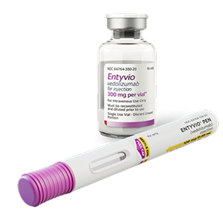 ENTYVIO® (vedolizumab) pen and vial.