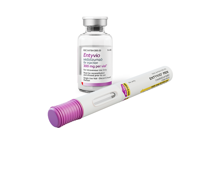 ENTYVIO® (vedolizumab) pen and vial.